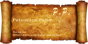 Petrovics Petur névjegykártya